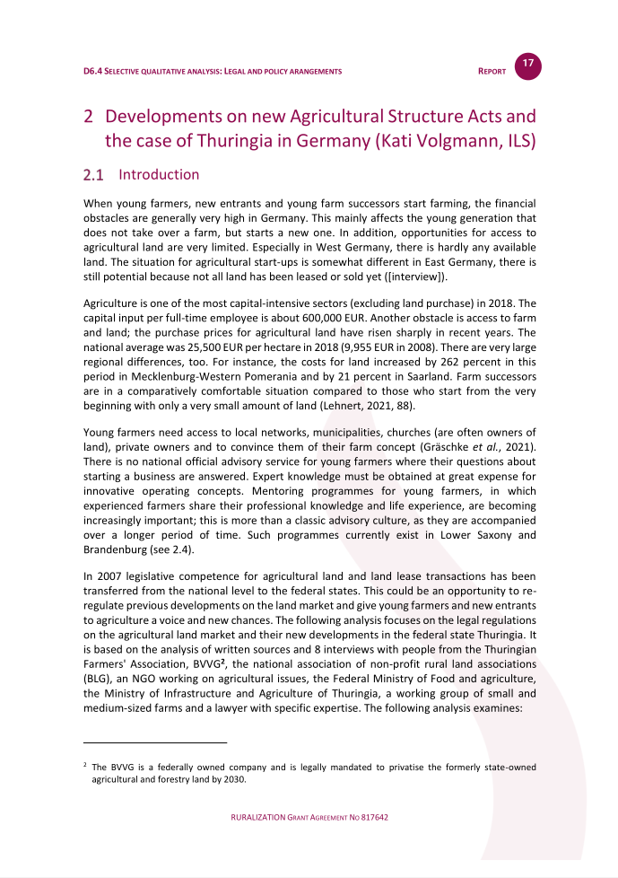 2 Developments on new Agricultural Structure Acts and the case of Thuringia in Germany (Kati Volgmann, ILS)