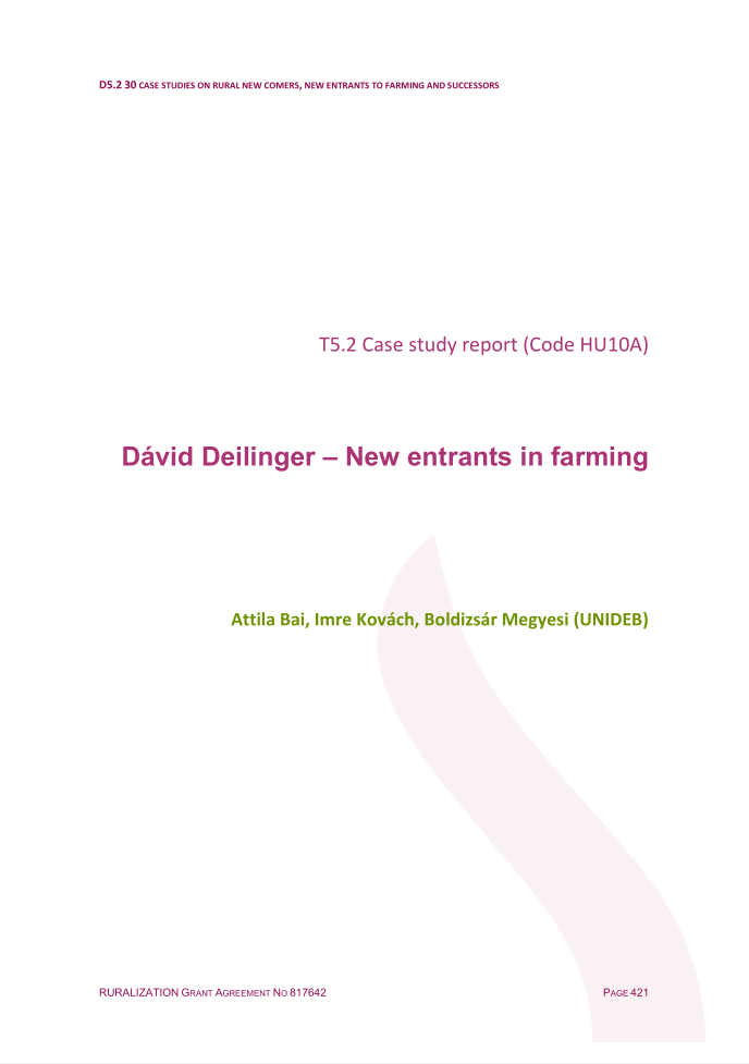 David Deilinger - New entrants in farming (HU10A)
