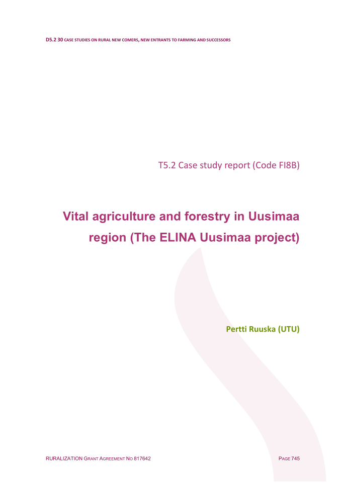 FI8B Vital agriculture and forestry in Uusimaa region