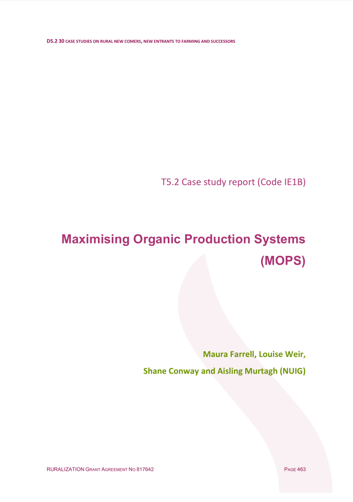 Maximising Organic Production Systems (MOPS)