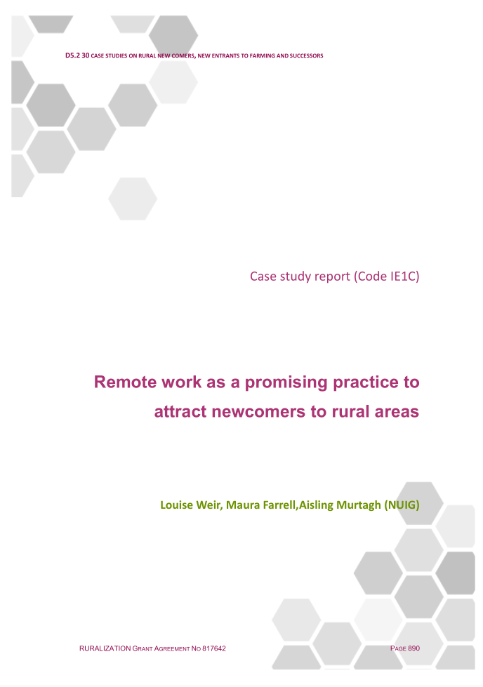 Remote work as a promising practice to attract newcomers to rural areas