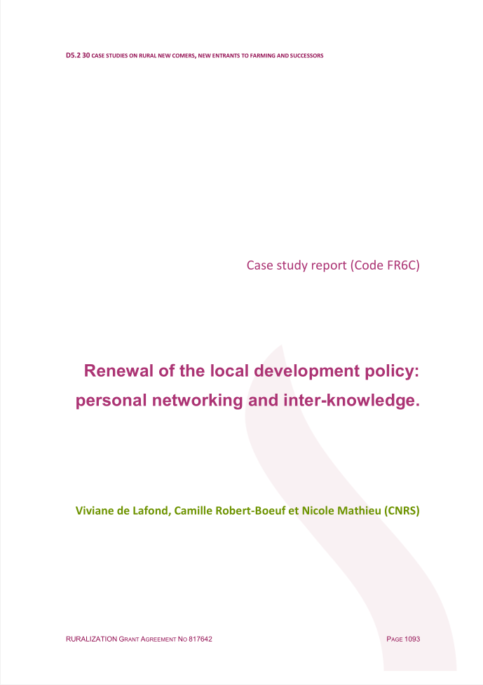 Renewal of the local develoment policy - personal networking and interknowledge (FR6C)